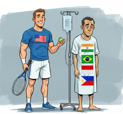 Two men — one healthy, one sick